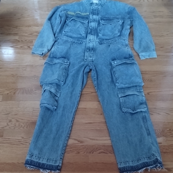 Hudson+Zoe Jeans Men's Blue Denim Cargo Jumpsuit - Picture 8 of 16